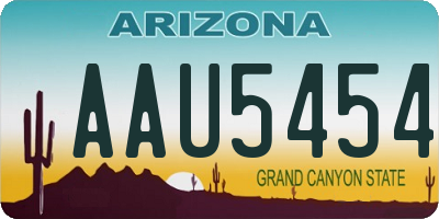 AZ license plate AAU5454