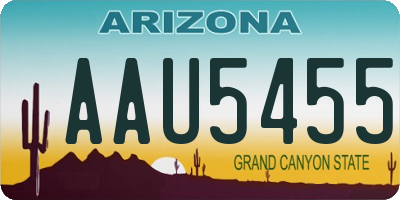 AZ license plate AAU5455