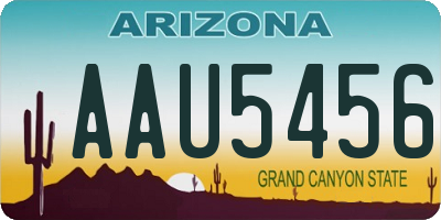 AZ license plate AAU5456