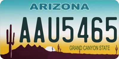 AZ license plate AAU5465