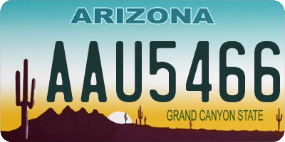 AZ license plate AAU5466