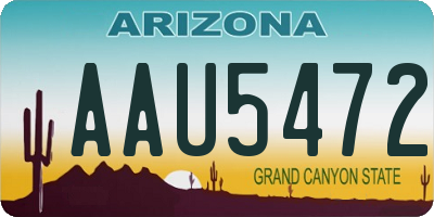 AZ license plate AAU5472