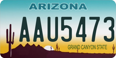 AZ license plate AAU5473