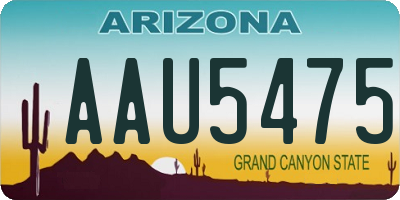 AZ license plate AAU5475