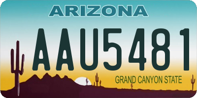 AZ license plate AAU5481