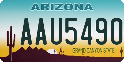 AZ license plate AAU5490