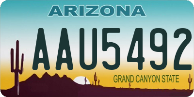 AZ license plate AAU5492