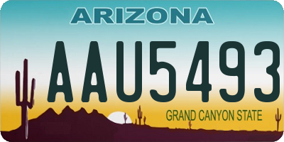 AZ license plate AAU5493