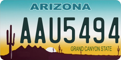 AZ license plate AAU5494