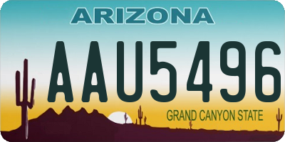 AZ license plate AAU5496