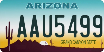 AZ license plate AAU5499