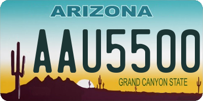 AZ license plate AAU5500