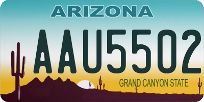 AZ license plate AAU5502