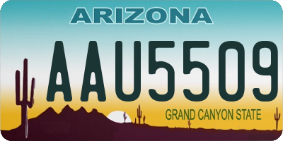 AZ license plate AAU5509