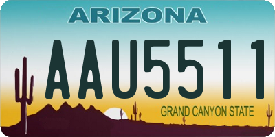 AZ license plate AAU5511