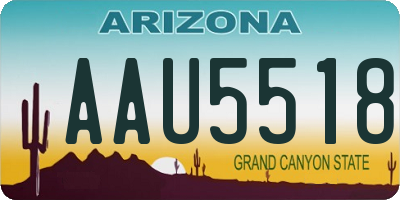 AZ license plate AAU5518
