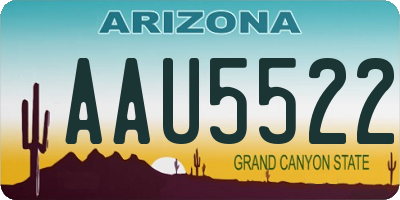 AZ license plate AAU5522