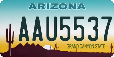 AZ license plate AAU5537