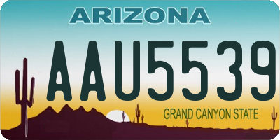 AZ license plate AAU5539