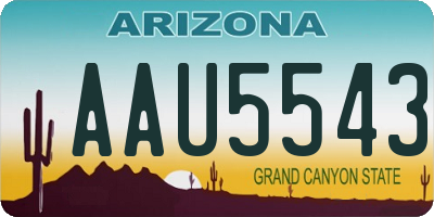 AZ license plate AAU5543