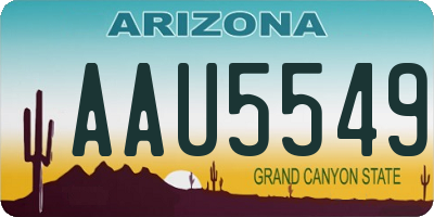 AZ license plate AAU5549