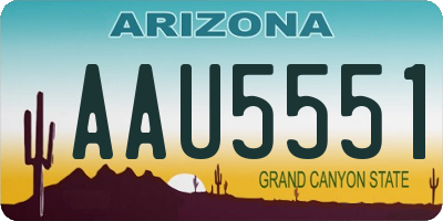 AZ license plate AAU5551