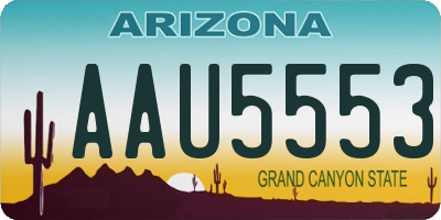 AZ license plate AAU5553