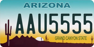 AZ license plate AAU5555
