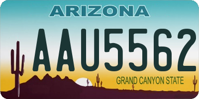 AZ license plate AAU5562
