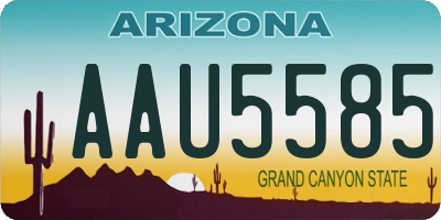 AZ license plate AAU5585