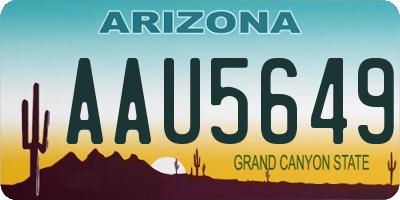 AZ license plate AAU5649