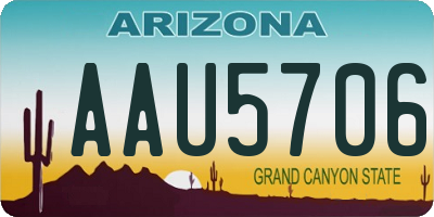 AZ license plate AAU5706