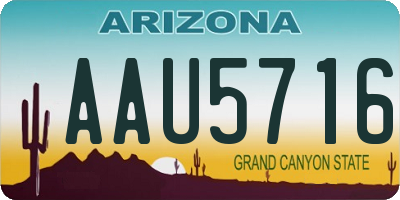 AZ license plate AAU5716