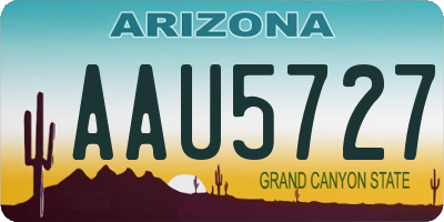 AZ license plate AAU5727