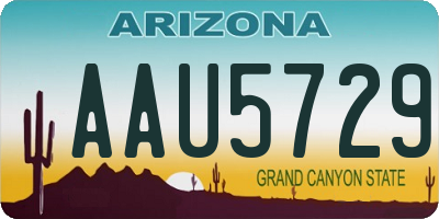 AZ license plate AAU5729