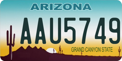 AZ license plate AAU5749