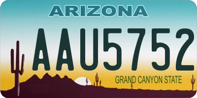 AZ license plate AAU5752