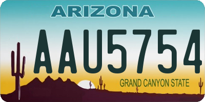 AZ license plate AAU5754