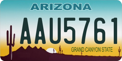 AZ license plate AAU5761
