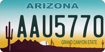 AZ license plate AAU5770