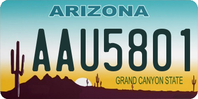 AZ license plate AAU5801