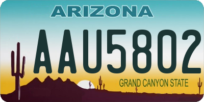 AZ license plate AAU5802