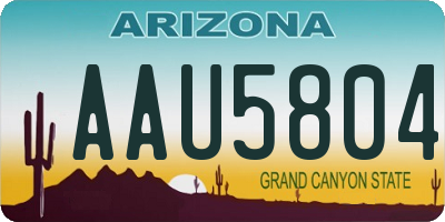 AZ license plate AAU5804