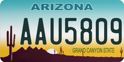 AZ license plate AAU5809