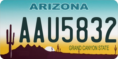 AZ license plate AAU5832