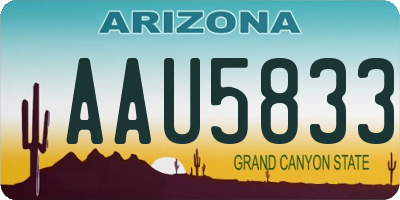 AZ license plate AAU5833