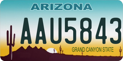 AZ license plate AAU5843