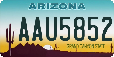 AZ license plate AAU5852