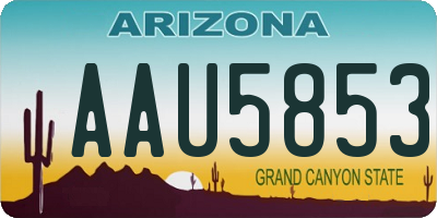 AZ license plate AAU5853
