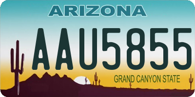 AZ license plate AAU5855